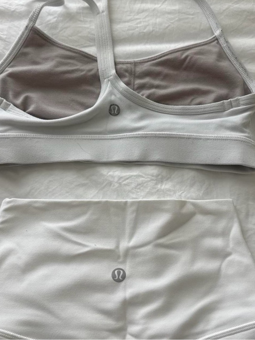 lululemon athletica White Sports Bra & White Shorts Set